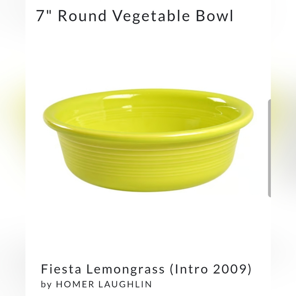Fiestaware By Homer Laughlin Lemongrass 7" Vegetable Serveware Bowl